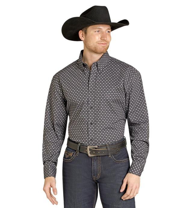 Rock & Roll Denim Men's L/S Black Modern Fit Button Shirt BMB2S07631