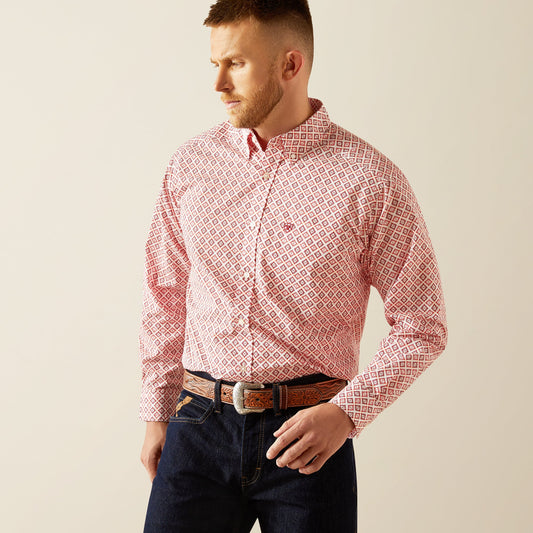 Ariat Mens Saylor Long Sleeve Shirt Orange 10058966