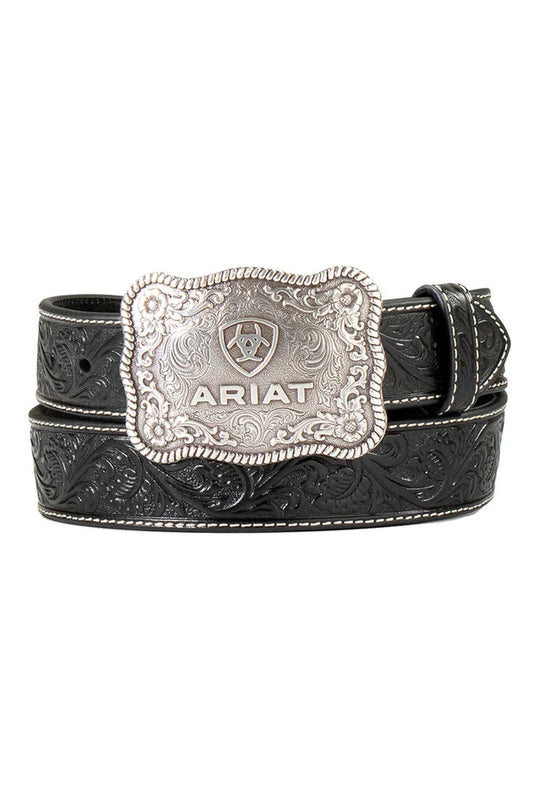 Ariat Men's Leather Floral Embossed Western Belt A1020401