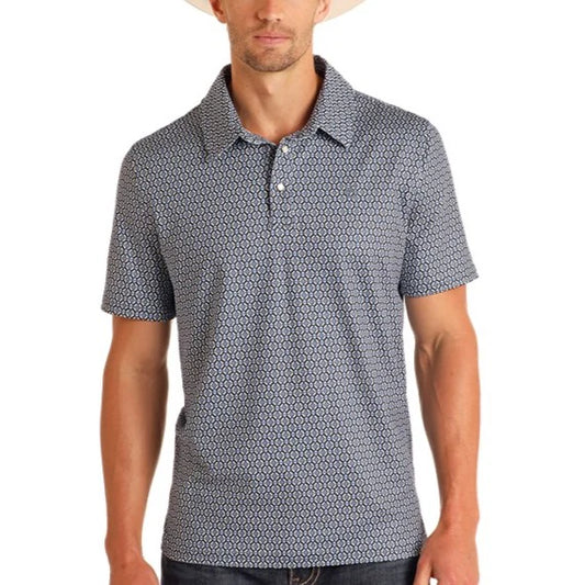 Panhandle Slim Navy Print Men's Polo TM51T05714